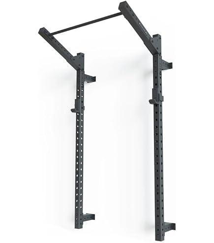 K-Sport Support Mural Haltères – Squat Rack Pliable, Charge 350 Kg, Barre De Traction, Acier 128x174x87 Cm
