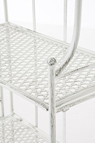 CLP Metall-Standregal ANIKA, Landhaus-Stil, 4 Böden, ca. 150 x 60 x 30 cm antik-weiß - 7