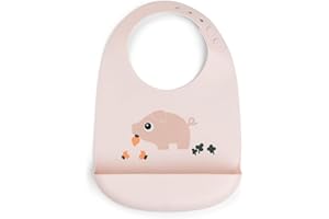 Done by Deer Silikon Lätzchen Baby 1- oder 2-Pack - Weiche Wasserdichte Baby Lätzchen mit Praktischer Auffangschale - im Nacken Verstellbar - aus 100% Silikon in Lebensmittelqualität