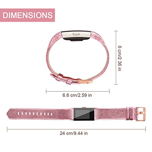 Vancle-Lederband für Fitbit Charge 2 Heart Rate, Einstellbares, Comfortables Fitbit Charge 2 Ersatz-Armband (Kein Tracking-Gerät) - 5