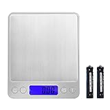 Neoteck 0.01-500g Pocket Digital Scale Fast Weigh Electronic Pocket Scale with Blue Backlit LCD Display Two Transparent Trays for Weighing Gemstones Jewelry and Other Precious Objects