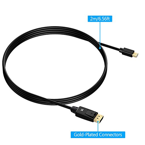 Mini DP auf DP Kabel, TechRise 2-Meter Vergoldet Mini Displayport auf Displayport Kabel Konverter Adapter V1.2,4K Resolution Unterstützte - 6