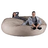 Lounge Pug, Pouf Géant XXXL C2000-L, CloudSac Memoire De Forme, Gros Pouf Canapé, Côtelé Vison