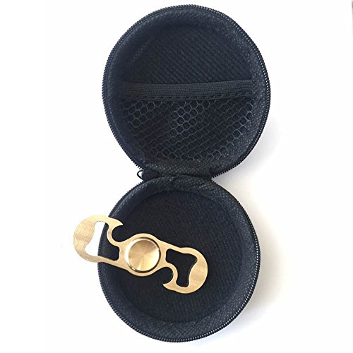 Kungfu Mall Outdoor Game EDC Over 3 min Rotating Hand Spinner Fingertips Spiral Fingers Gyro Brass with Black Zipper Case