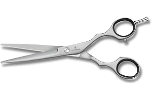 Victorinox Coiffeurschere, Friseurschere, Länge: 15 cm, Extra Scharf, Rostfreie Stahlklingen, mit Fingerstütze, Silber