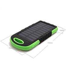 GEZICHTA - Cargador solar de 8000 mAh, doble USB, con linterna LED, carga