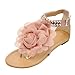 Produktbild SHE.White Sommer Damen Blumen Flache Schuhe Gürtelschnalle Clipzehe Sandalen Sandaletten Bohemien Sommerschuhe mit Perlen Outdoorschuhe Schuhe