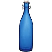 Freiglas Fles van 1 liter, microglas/ultraviolet glas met de bloem van het leven, levensbloem, waterfles, lichtbescherming Freiglas Fles van 1 liter, microglas/ultraviolet glas met de bloem van het leven, levensbloem, waterfles, lichtbescherming