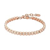 Heideman Armband Damen Amilla II aus Edelstahl Rosegold farbend matt Tennisarmband mit Swarovski Steinen Weiss mit Verlängerung Armkette Schmuck