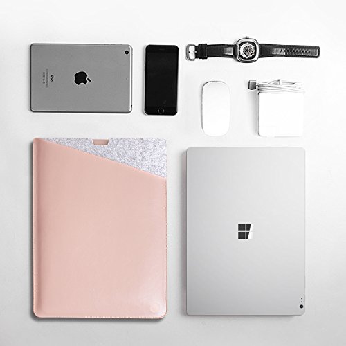 WALNEW 13.5 Microsoft Surface Book 13.5 Zoll Schutzhülle, Hülle, Case, Cover, mit Zwei-Taschen-Design mit Geschütztem Inneren und Externem Mousepad,Rosa - 6