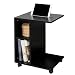 Produktbild SoBuy® FBT48-SCH Beistelltisch mit Schlitz für iPad, Zeitungsständer Couchtisch Tisch mit Rollen schwarz BHT ca: 45x58x35cm