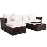 Ancho reposabrazos - 1 x Mesa: 70 x 70 x 33 cm - 2 x sofá esquinero: 68 x 68 x 64 cm - 2 x sofá medio: 60 x 68 x 64 cm - 1 x taburete (reposapiés): 68 x 68 x 33 cm