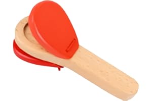NAUZE Wooden Castanet Clapper Education Wood Clappers Percussion Instruments Baby Musical Castanets for Children Hand Kids Toy