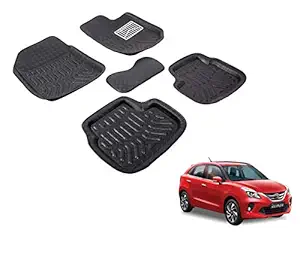 Auto Hub EVA-Plastic 3D Car Foot Mats Compatible for Glanza (Model : 2019) - Black