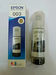 Epson 003 65 ml Black Ink Bottle; Compatible with :L3110 /L3101/ L3150 / L4150 / L4160 / L6160 / L6170 / L6190 Epson Printer Models
