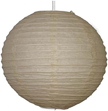 16" Paper Lantern Sandstone with Regular Wire Ribbing