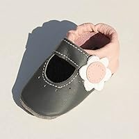 Babyschuhe, Krabbelschuhe, Hausschuhe, Handmade, * Ballerinas in grau-rosa mit Blume. *