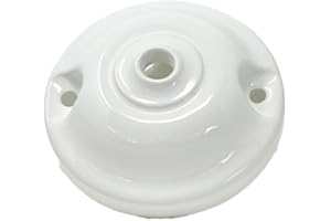 LAMORELL LIGHTDESIGN Rosone In Porcellana ø75mm 1 Uscita Centrale. Colori: Bianco e Nero (Bianco)