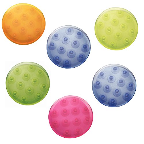 InterDesign Glee 6er-Set Badmatte | rutschfeste Duscheinlage mit je 12 starken Saugnäpfen | sinnvolle Ergänzung zum Duschvorleger | Kunststoff bunt