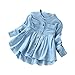 Produktbild Kinder Kleidung Set, Sonnena Baby Mädchen Rüschen Schulterfrei Crop Tops T-Shirt + Bowknot Gestreift Rock Kurz Kleider Outfits Set Sommer Weich Babykleidung Set Kinderkleider (3 Jahre, Blau2)