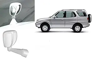 Auto Pearl Front Fender Wide Angle Mirror Bonnet Mirror for Safari (Small, White)