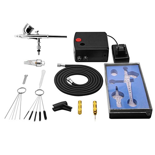 Cafego 100-250V Professionelle Gravity Double Action Airbrush Luft Kompressor Malerei Kit Kunst Tattoo Maniküre Handwerk Kuchen Spray Modell Bürste Air Tool Nail - 7