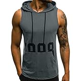 Beonzale Männer Sweatshirt Sleeveless Top Casual Vest Blouse Kapuzenpulli Für Herren Ärmellos Loch Sport Tops Tanktop Tshirt