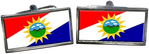 Yaracuy (Venezuela) Flag Cufflinks in a Chrome Case