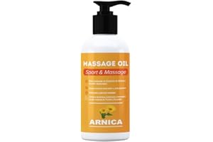 QKnatur - ARNICA - Huile de massage aux extraits d'Arnica, Calendula et Hamamélis - Récupération musculaire - 250 ml. - Effet relaxant pour douleurs musculaires, dos, épaules, pieds, genoux