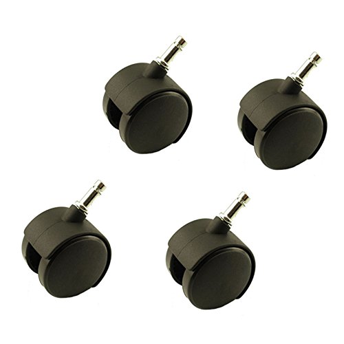 Preisvergleich Produktbild Kunststoff Doppelrollen 4Stück 50mm mit Stift 8mm TK30kg Möbelrollen Stuhlrollen