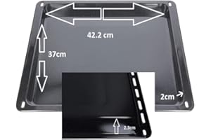 FIGEVIDA Teglia Leccarda smaltata 42,2 x 37 x 2,3 cm per forno AEG Electrolux Juno Zanker Zanussi 3531939233 353193923