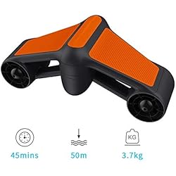 QLPP Scooter sous-Marin, Scooter de Natation à Double Vitesse, avec Deux hélices, Support de caméra Compatible, Profondeur de plongée extrême de 50 mètres,A