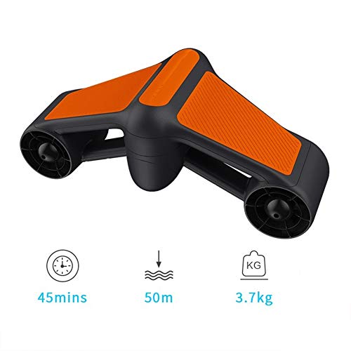 QLPP Scooter sous-Marin, Scooter de Natation à Double Vitesse, avec Deux hélices, Support de caméra Compatible, Profondeur de plongée extrême de 50 mètres,A