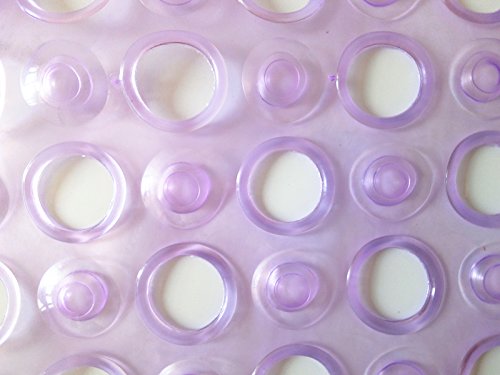 Anlass Slip-Resistant Bath Mats,Environmental PVC Rubber Bathmat Bathroom Tub Mat with Suction Cup Transparent Red - 3