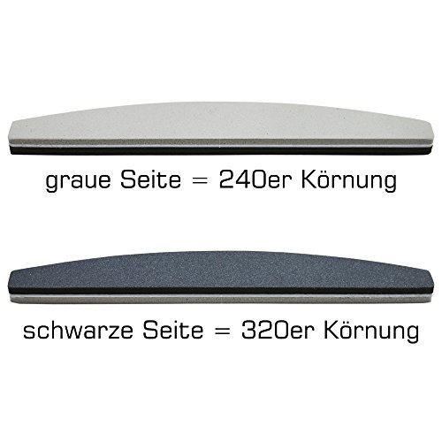 10er-Set Bufferfeile Halbmond Gloss Loss 240/320 grau-schwarz [1x 10 Stück] - 2