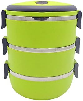 Stainless Steel Boxes hand sealed the keep-warm lunch box lunch boxes, green/three-tier