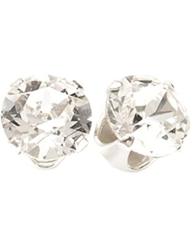 pewterhooter 925 Sterling Silber Ohrstecker Ohrringe handgefertigt mit funkelnden weiß wie ein Diamant Kristall...