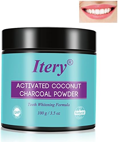 ITERY Activated Charcoal Teeth Whitening Powder, Dental Natural Organic Teeth Whitener with Coconut Shells - Safe Effective Tooth Whitener Solution, 100g