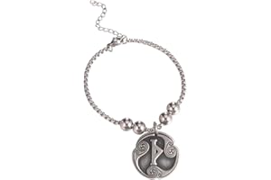 Amaxer 24 runas talismán vikingo joyería asatru pagano wiccan colgante nórdico runas vintage amuleto nórdico con cuentas caja pulsera de cadena para mujeres y hombres