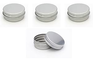 SIOPPKIK Pots en Aluminium, 4 Pièces Conteneurs Cosmétiques Vide Pots, Crème, Baume à lèvres - 15 ML