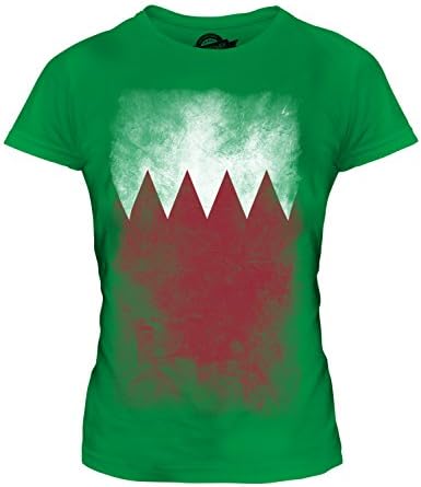 Bahrain Faded Flag - Ladies Fitted T Shirt Top T-Shirt