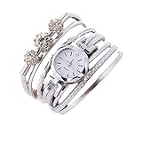 HWTOP Damen Armbanduhr |Analog Display Quarz Uhren |Analoge Quarzwerk Armband Uhr |Armbanduhr Mit Runde Zifferblatt |Retro Handarbeit Armbanduhren Für Frauen Modeschmuck Geschenk (Weiß)