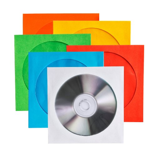 Vivanco CD/DVD Papier-Umschläge (100-er Pack, 6-Farben)