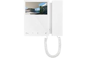 Comelit 6701W - Moniteur Couleur avec Mini combiné, système Simplebustop - Blanc