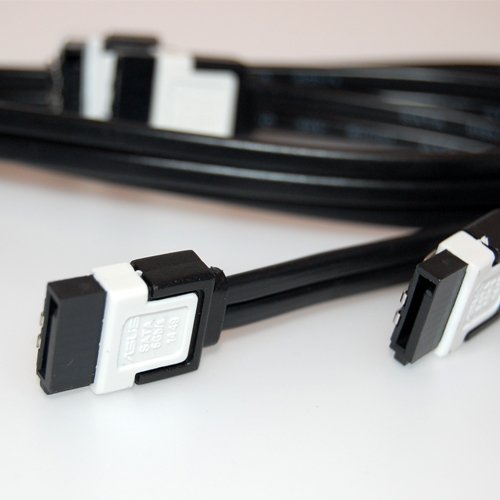 2x meeboo SATA Kabel 40cm schwarz | mit Clip | 1x gerade-gerade | 1x gerade-abgewinkelt | kompatibel bis zu S-ATA/600 | Serial ATA | 1,5GBs/3GBs/6GBs (abwärtskompatibel) | Premiumqualität - 2