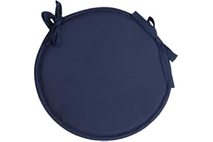 rongweiwang 4 Pezzi/Set con Lacci Cuscino per Sedia alla Moda e Confortevole Cuscini per Sedia con Lacci Cuscino per Sedia Rotondo in Cotone, Blu Scuro