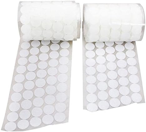 DRFUNDA 2cm Diameter Sticky Back Hook &amp; Loop Self Adhesive Coins dots Tapes (200 Pairs)