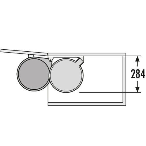 HAILO Big-Box Abfallsammler 3720-00 MB Swing 40.1/20 wb ab 40 cm Schrankbreite schwenkbar - 3