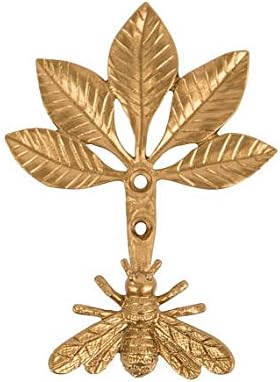 Gold, Pewter Bee Wall Hook, Curtain Tieback or Dog Lead / Leash Holder