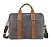 Le Craf Designer Stylish Sleek Dark Brown Premium Genuine Leather 14 inch Compatible Laptop Messenger Bag for Men